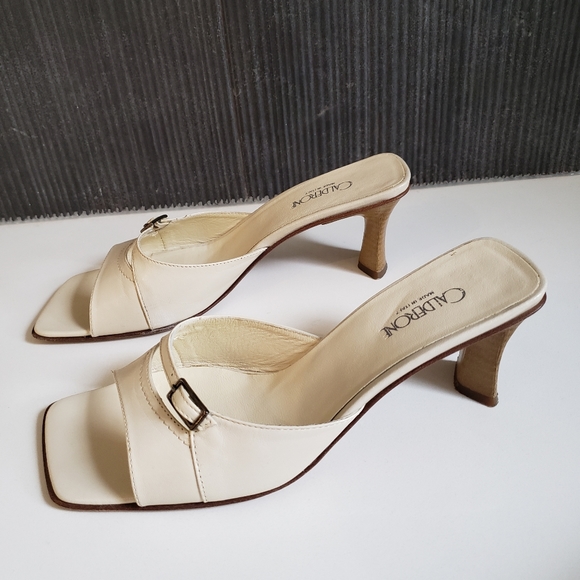 Leather Slip-on Heels - Picture 1 of 10